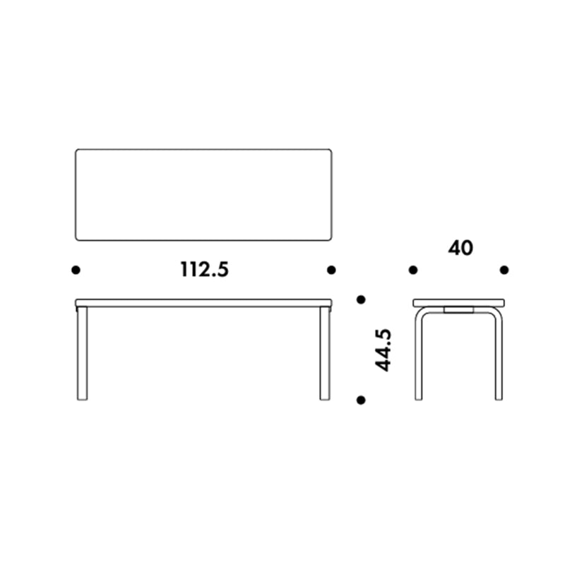 Artek（アルテック）ベンチ 153A／153B／168B  ソリッド トップ