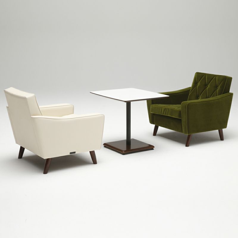 カリモク60+ カフェテーブル（メラミンホワイト/ウォールナット色塗装 