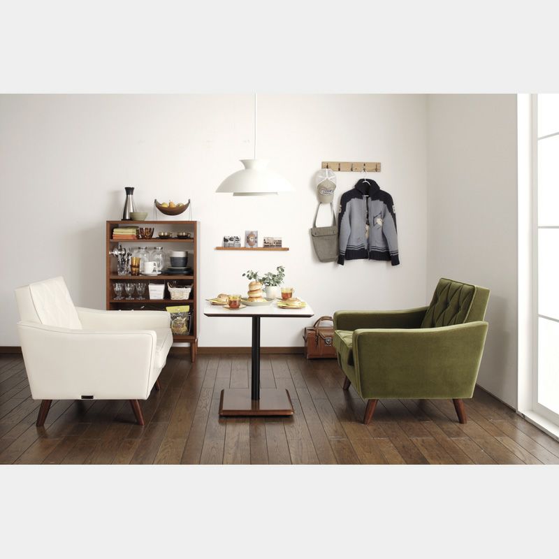 カリモク60+ カフェテーブル（メラミンホワイト/ウォールナット色塗装